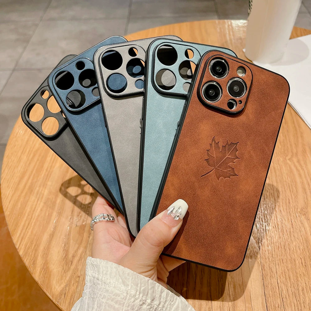 Leather Retra Case For iPhone 16 15 14 13 12 11 Pro Max Plus 16E iPhone15 iPhone14 iPhone13 iPhone12 iPhone11 Comfortable Cover